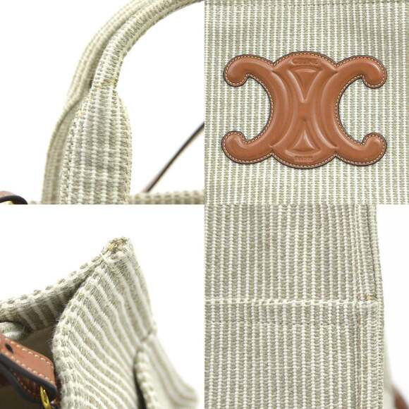 Celine Small Cabas Thais Handbag Shoulder Bag in Brown and Beige Canvas/Leath... - Picture 4 of 5